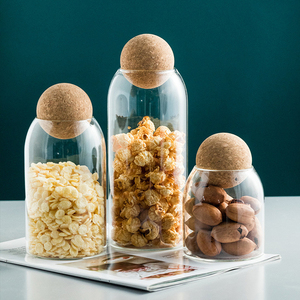 Cao Borosilicate kín thủy tinh lưu trữ Jar với vàng/bạc Nút Chai Nắp bóng - Product Image 4