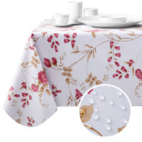 Nappe de cuisine rectangulaire HuiHe à motif floral rouge, style rustique, en vinyle, avec bord surjeté, idéale pour la salle à manger – Excellent rapport qualité-prix