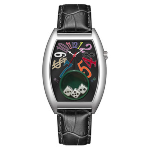 Men's niche fashion watch - non-waterproof gambling table-style humorous wine barrel <b>dice</b> men's watch - Product Image 2