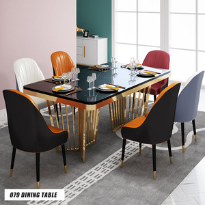 Meubles modernes Table rectangulaire à plateau en lattes blanches Meubles de banquet de mariage Ensemble de table à manger - Product Image 1