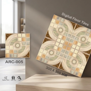 Carreaux de sol en céramique numérique effet bois 300x300mm, finition mate, porcelaine émaillée, design en relief, pour intérieur - Product Image 3