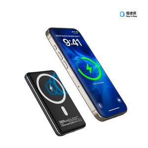 Batterie <span class=keywords><strong>externe</strong></span> portable ultra-mince magnétique sans fil OEM 5000 mAh 9,9 mm, chargeur 20W PD 15W haute capacité en alliage d'aluminium - Product Image 1