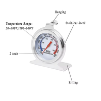 Termometer Oven Dial Besar SW, Pengukur Pemantauan Memasak Dapur Skala Ganda 50-300 ° C/100-600 ° Oven Panggang BBQ Tahan Panas F