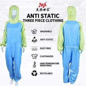 Combinaison antistatique esd vêtements antistatiques anti-poussière smock esd costumes siamois anti-chaleur vêtements fendus