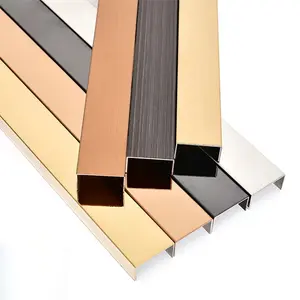 Decorative Tile Strips Internal Corner Gold Strip Wall Decorative U Tile Trim For Floor Decoration