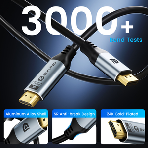 Cable SYONG <span class=keywords><strong>DisplayPort</strong></span> a HDMI de 6 Pies (4K60Hz, 1440P/2K120Hz) Unidireccional Display Port <span class=keywords><strong>1.2</strong></span> a HDMI 2.0 con Cable Trenzado para Computadoras de Escritorio - Product Image 5