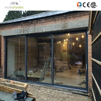Porte coulissante extérieure en aluminium à double vitrage trempé résistant aux ouragans NFRC, avec moustiquaire, pour villa moderne, projet USA