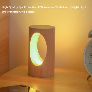 Hot Sale Modern Wooden Minimalist Bedside Sleeping LED Table <b>Light</b> Lamp for Bedroom Home Decor - Product Image 4