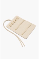 Organisateur de bijoux en toile beige personnalisé avec fermeture à cordon, pochette de rangement portable pour bijoux