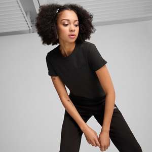 Camiseta Puma para Mujer, Negra, Corte Ajustado, Estilo Casual, Tejido de Algodón Transpirable - Product Image 3