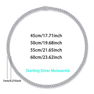 Collar Unisex de Plata S925 con Incrustaciones de Moissanita, Estilo Cubano, Cadena para Suéter, Hip Hop, Tendencia en Todo Lado, Gran Venta - Product Image 5