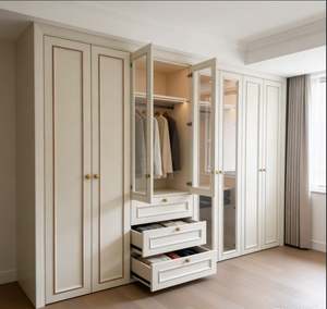 BALOM Customized Modern Bedroom <b>Wardrobe</b> With <b>Sliding</b> <b>Door</b> and Desk Multifunctional <b>Wardrobe</b> Cabinet for Small Room - Product Image 1