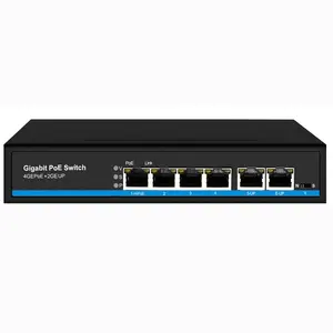 Gigabit 6 port Poe Switch support Ieee802.3af/at Ip cameras and Wireless AP 10/100/1000Mbps standard network switch