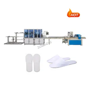 Automatic Disposable Non-Woven Slipper Footwear With Logo Printing Hotel Trip Spa And Hospital Use Slipper Making Machine