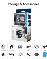 Caméra d'action sportive étanche 30M avec double écran 20M pixels 4K60FPS, EIS six axes, WIFI, USB-C, grand angle 145°