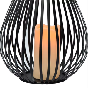 Bán Buôn Sản Xuất Được Sử Dụng Như Quà Tặng Container Lớn Hình Bầu Dục Màu Đen Dây Lưới Tưởng Niệm Kim Loại Ấm Nến Chủ Đèn Lồng Và <span class=keywords><strong>Jar</strong></span> - Product Image 6