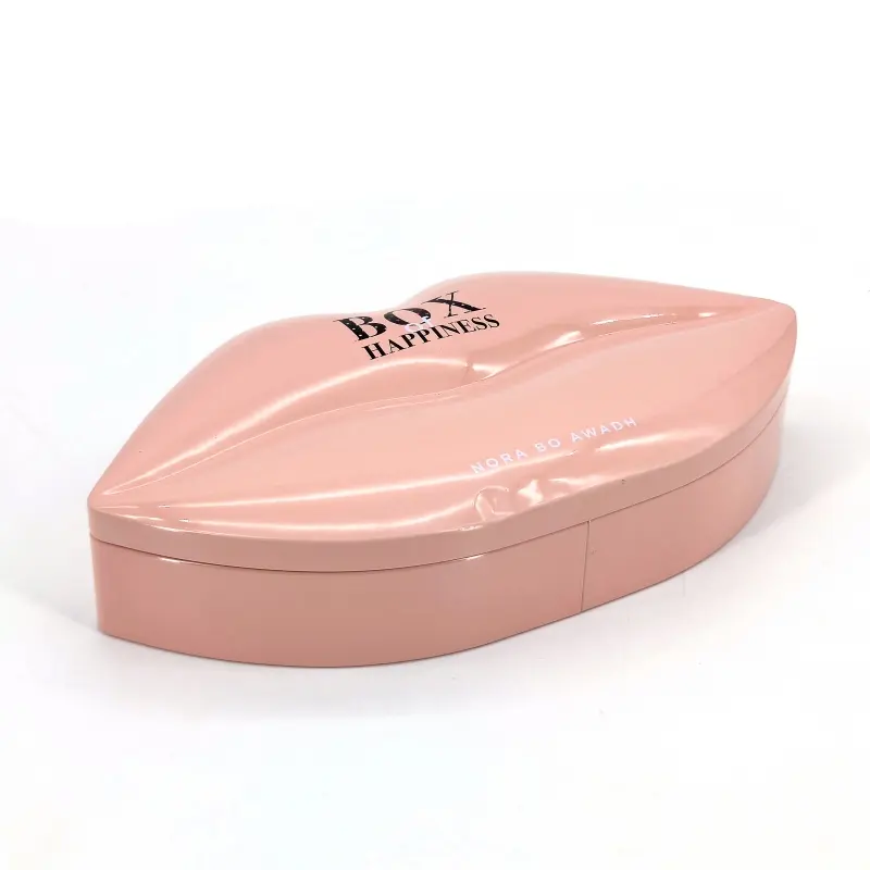 Металлическая жестяная коробка в форме губ с открытой крышкой для игрушек, подарков и косметики, классический дизайн металлических банок