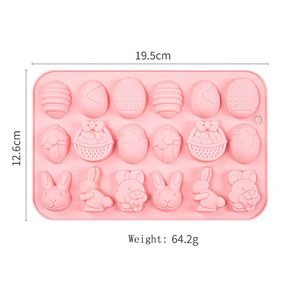 Easter <b>Chocolate</b> Molds Silicone Non-Stick Egg Shaped Silicone Mold Bunny Cartoon Design for Baking Candy Gummy Soap mold - Product Image 3