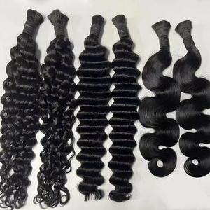 Capelli Umani Brasiliani Lisci Naturali per Trecce Senza Trama, Ciocche per Trecce Boho, Estensioni per Capelli Ricci - Product Image 4