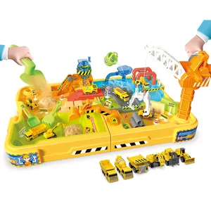 Çocuklar için saklama kutusu sahne mühendislik kamyon sihirli kum ve su oyun masa oyuncak