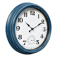 Reloj de Pared Redondo Vintage Personalizado, Silencioso, de Cuarzo, Retro, Impermeable, con Termómetro, de Plástico para Exteriores, Fabricante de Relojes Antiguos
