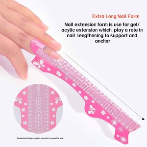 Moldes de Uñas Extra Largos, Doble Uso, para Gel Acrílico Suave, Extensión de Uñas, Diseño Francés, Mariposa - Product Image 3
