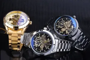 Montre automatique chinoise Winner Forsining 8026 GMT1192, bracelet en acier inoxydable, montres mécaniques, luxe, charme masculin, pour les hommes d'affaires - Product Image 6