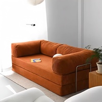 Ensemble de canapé-lit rétro pliable, tissu compressé à double usage, combinaison pour salon