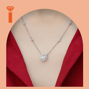 Classica Collana con Pendente in Moissanite da 1, 2 o 3 carati per Donna, in Argento <span class=keywords><strong>Sterling</strong></span> S925 Autentico, Supera il Test del Diamante, Regalo Anniversario - Product Image 5