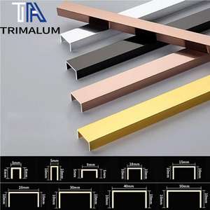 Profilé en U en aluminium pour plafond encastré et panneau mural, finition décorative des bords - Product Image 4