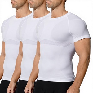 Camiseta de Compresión Transpirable para Hombre, Control de Abdomen, Moldeadora Corporal, Manga Corta, Soporte de Espalda, Corrector de Postura, Camiseta Interior para Fitness - Product Image 2