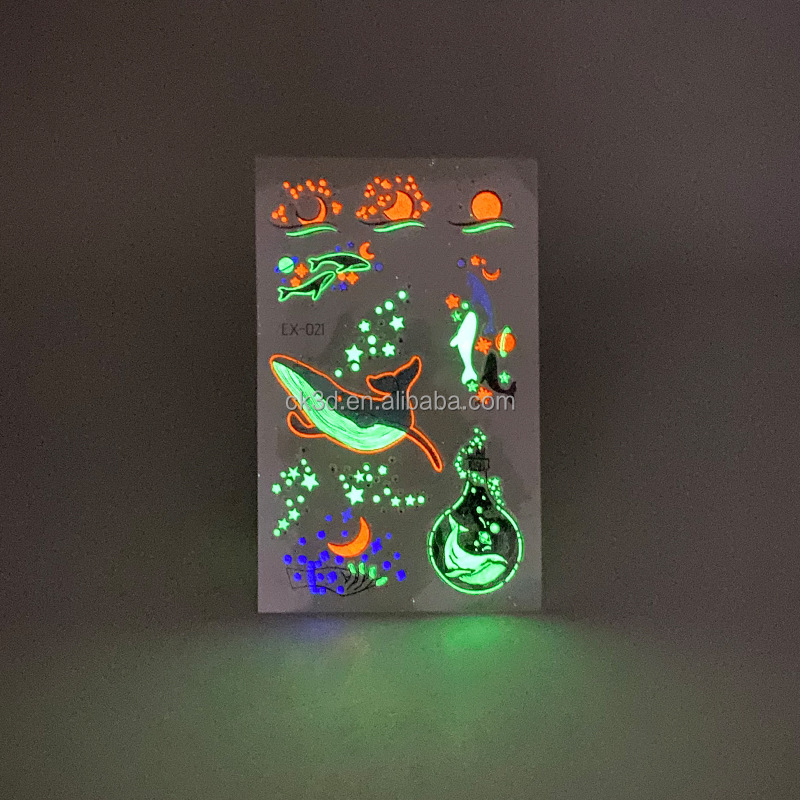 Пользовательский принт светится в темноте, долговечная Временная Наклейка на тело, татуировка, музыка, фестиваль, вечеринка