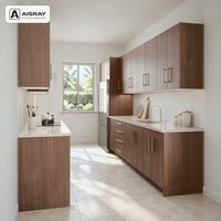 Meuble de cuisine moderne en bois massif avec portes à battants, aménagement en culisant, rangement par tiroirs, pour projets de maison et boîtes en panneaux mélaminés