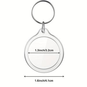 Porte-clés en acrylique transparent <span class=keywords><strong>personnalisé</strong></span>, formes irrégulières, blancs, formes, porte-photos transparents, porte-clés personnalisés, chaînes - Product Image 5