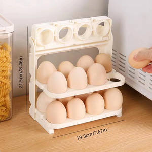 1pcs multi-layer folding <b>egg</b> <b>carton</b> refrigerator side door storage rack Kitchen <b>egg</b> tray foldable design home refrigerator - Product Image 2