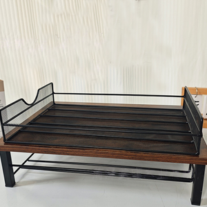 Soporte Elevador Rústico de Madera para <span class=keywords><strong>Cafetera</strong></span> con Cajón Deslizante de Malla Metálica para Almacenamiento de Cápsulas K-Cup al por Mayor - Product Image 2