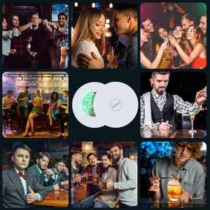 Bar Drinks Party Round Flash Cup Mat Sticker <b>Lights</b> Discs <b>Light</b> up <b>Bottle</b> Glorifier Led Coaster - Product Image 3