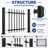 Cercado de Acero con Puntas Prensadas para Protección de Propiedades de Alta Seguridad, Cercado Decorativo de Metal, Paneles Duraderos