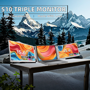 Monitor de portátil triple de 15,6 pulgadas Pantalla izquierda Rotación de 360 ° Compatibilidad Plug and Play con Windows/<span class=keywords><strong>Mac</strong></span>(M1/<span class=keywords><strong>M2</strong></span>/M3) Pro/Max S10 - Product Image 2