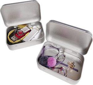<b>Box</b> Jewelry Metal case <b>Small</b> Gift <b>Box</b> <b>Small</b> Rectangular Hinged Tin <b>Box</b> - Product Image 6