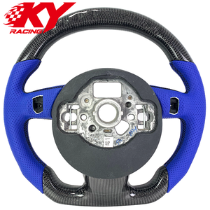 Volant personnalisé en fibre de carbone, cuir bleu, LED, RPM pour Audi B8 C7 A3 A4 A5 A6 A7 A8 S3 S4 S5 S6 S8 RS4 RS5 RS6 RS7 SQ5 - Product Image 3