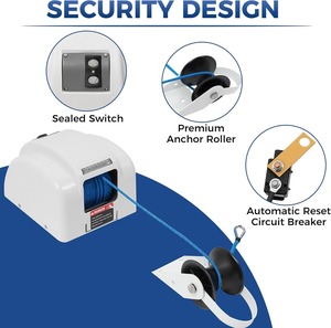 45lbs समुद्री एंकर विनच, 12 वी विंडलस एंकर विनच, रिमोट कंट्रोल साल्टटर नाव विंडलास - Product Image 3