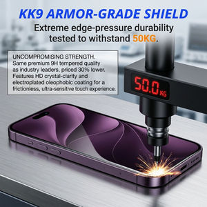 Protection d'écran personnalisée nouvelle et améliorée KK9, verre trempé HD premium pour iPhone 18 Pro Max, 9H, résistance à la pression 50 kg, anti-rayures - Product Image 3