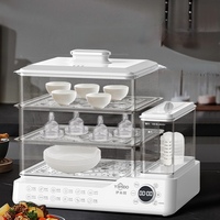 Cuiseur Vapeur Électrique Grande Capacité 24L pour la Maison, Chauffage Électrique, Facile à Nettoyer, Fonction de Réservation, Idéal pour le Petit-Déjeuner
