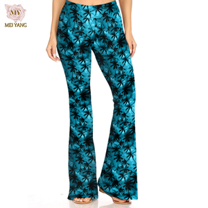 Meiyang Leggings <span class=keywords><strong>de</strong></span> <span class=keywords><strong>sport</strong></span> évasés à taille haute, respirants, imprimés personnalisés, extensibles, effet ventre plat et rehaussement des fesses - Product Image 1