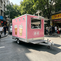 Remorque alimentaire à trois fenêtres pour service rapide, idéale pour les wraps et sandwichs du petit-déjeuner, avec lampes chauffantes
