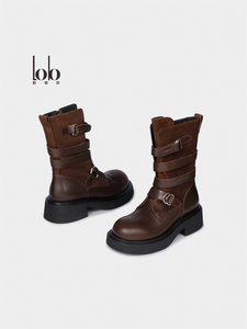 <span class=keywords><strong>Stivali</strong></span> Chelsea da <span class=keywords><strong>Donna</strong></span> in Vera Pelle con Suola Spessa Stile Retrò Punk, Fodera in Vera Pelle di Pecora e Tomaia in Pelle Bovina - Product Image 3