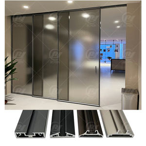 Stile italiano in alluminio porta scorrevole perfetto sistema appendiabiti slim frame vetro porta profilo in alluminio alluminio - Product Image 4