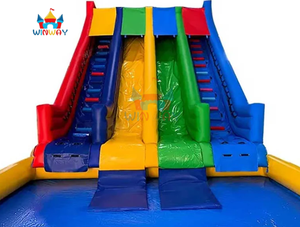 Tobogán Acuático Inflable de Cuatro Carriles con Forma de Arcoíris - Tobogán Acuático Infantil para Exteriores con Piscina para Fiestas y Jardín - Product Image 6