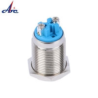 VIGNUGGE Bouton poussoir en métal haut 16mm tête ronde plate étanche 1NO Bouton poussoir à verrouillage Certificat CE
